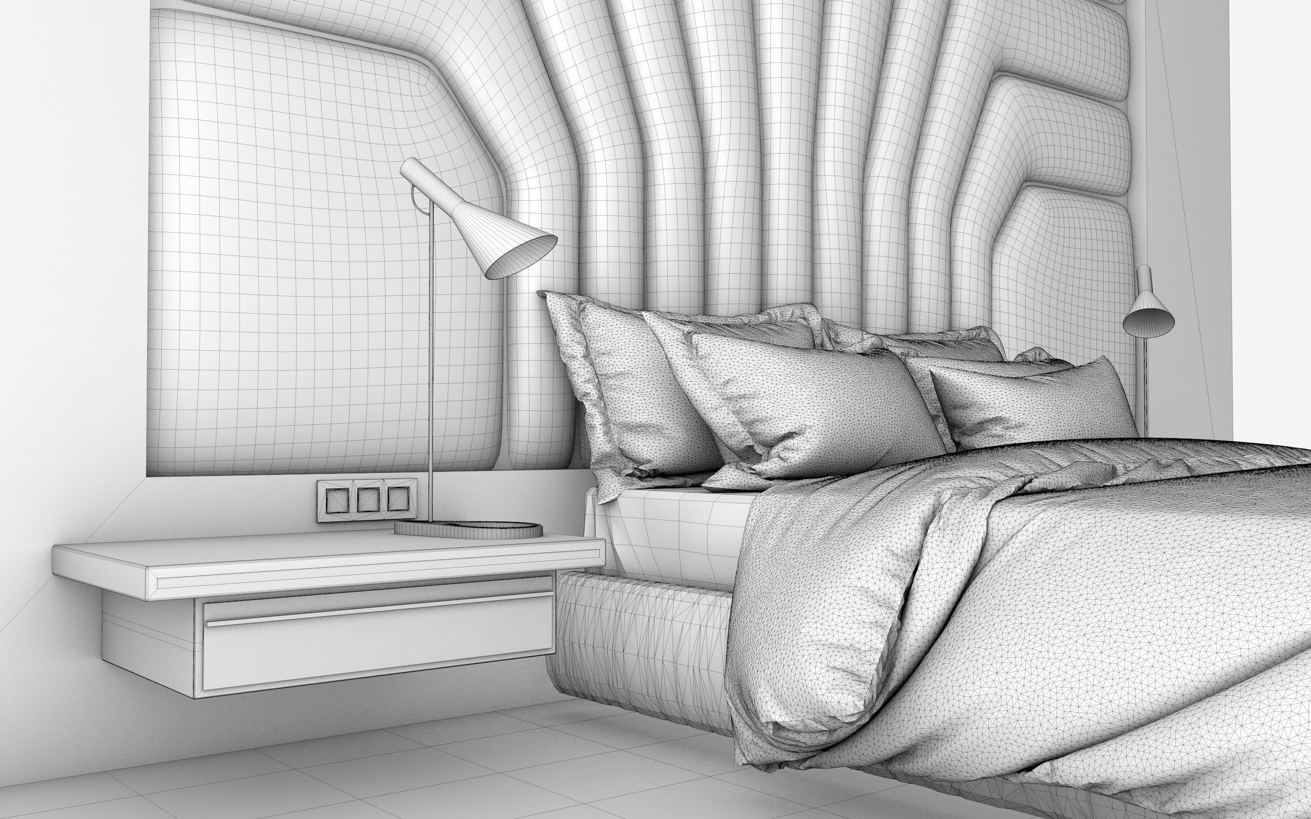 badroom 3d model modern bedroom 3D model_7