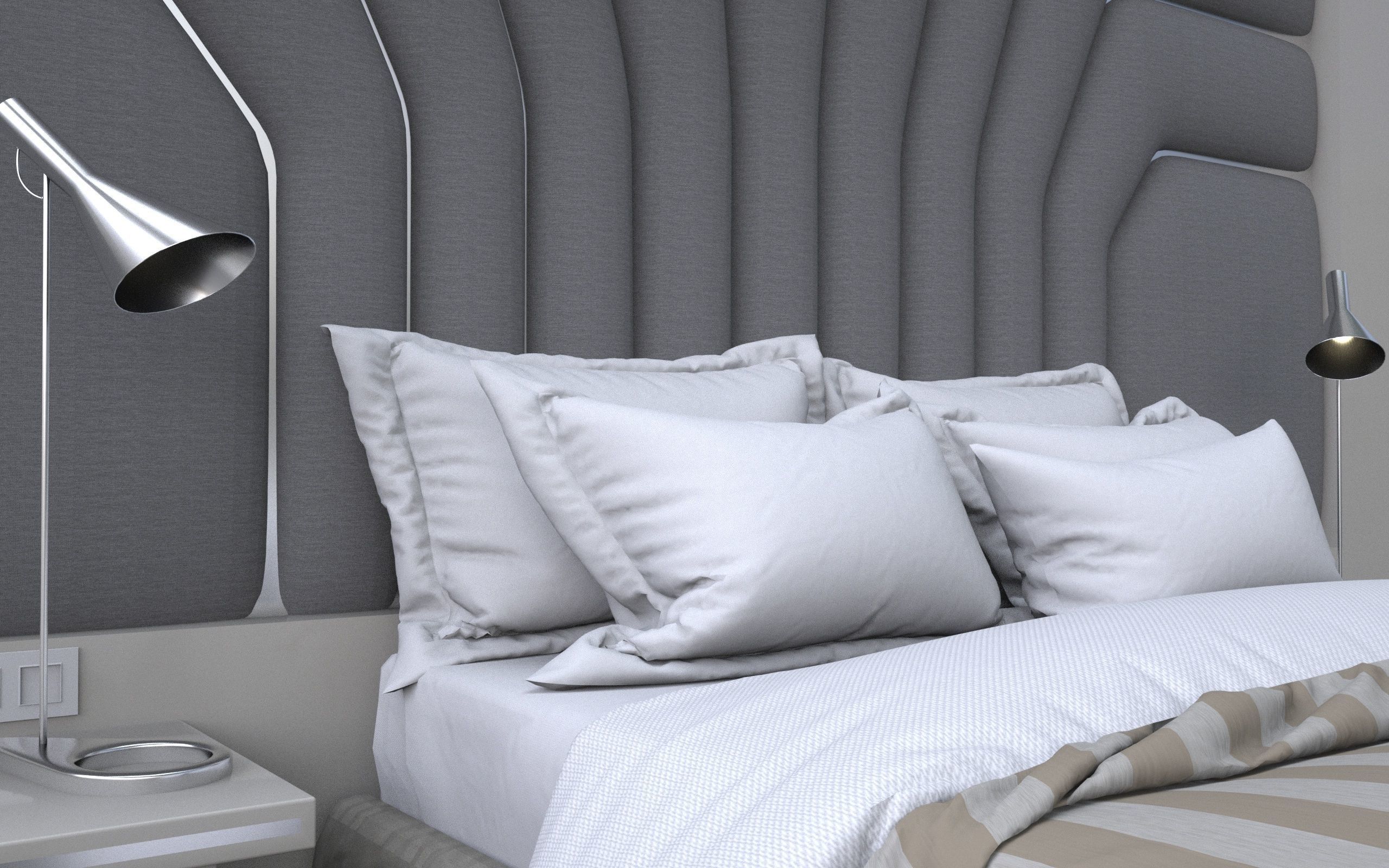 badroom 3d model modern bedroom 3D model_5