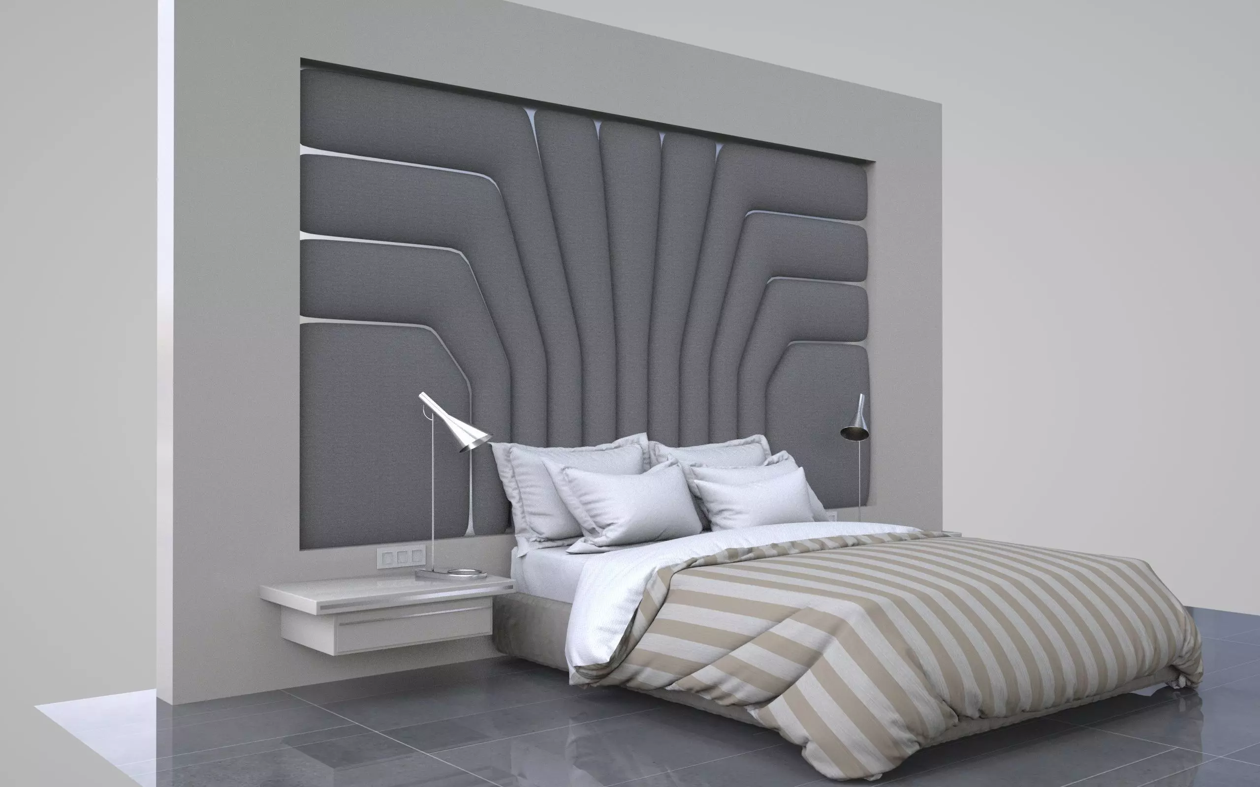 badroom 3d model modern bedroom 3D model_0