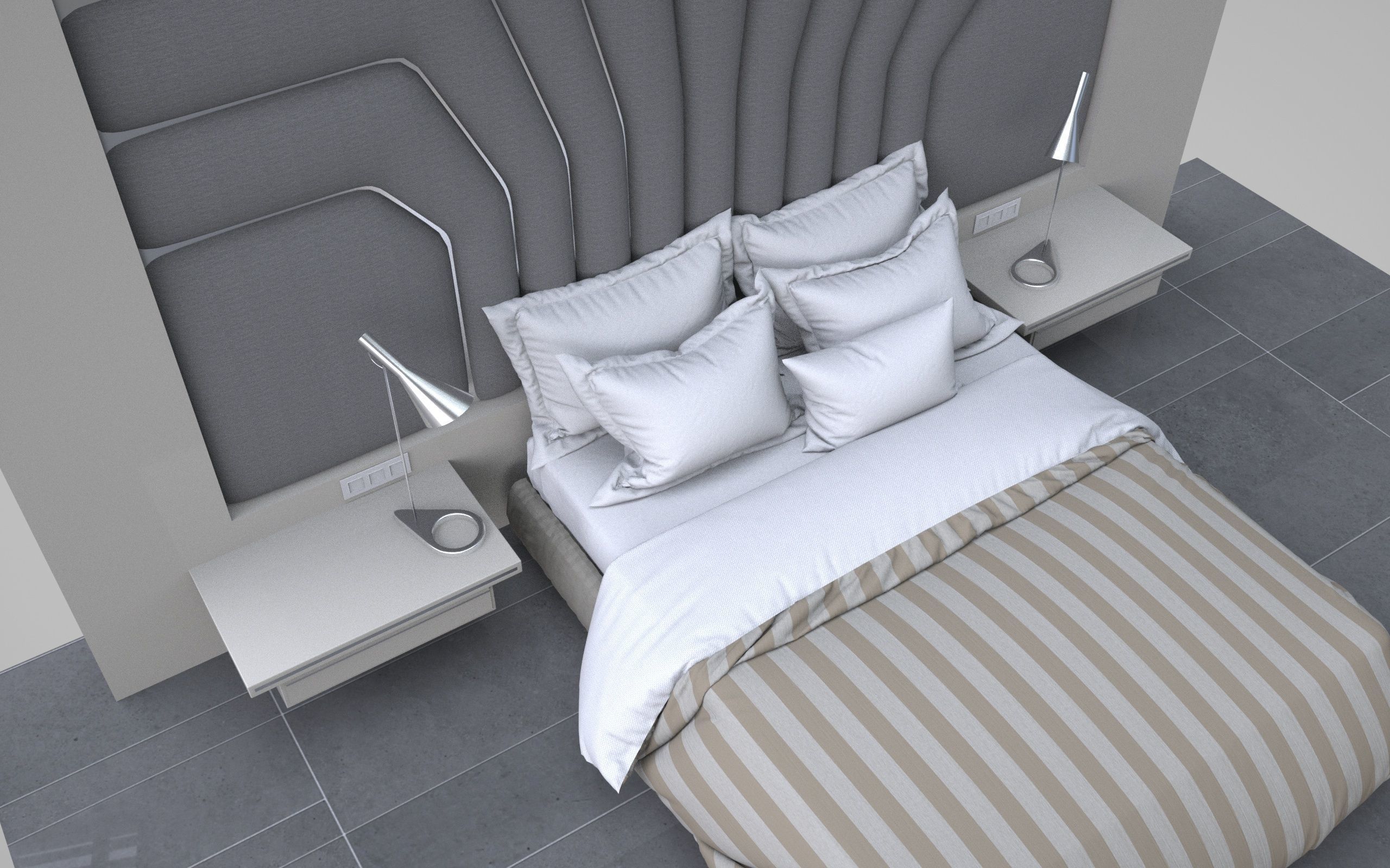 badroom 3d model modern bedroom 3D model_4