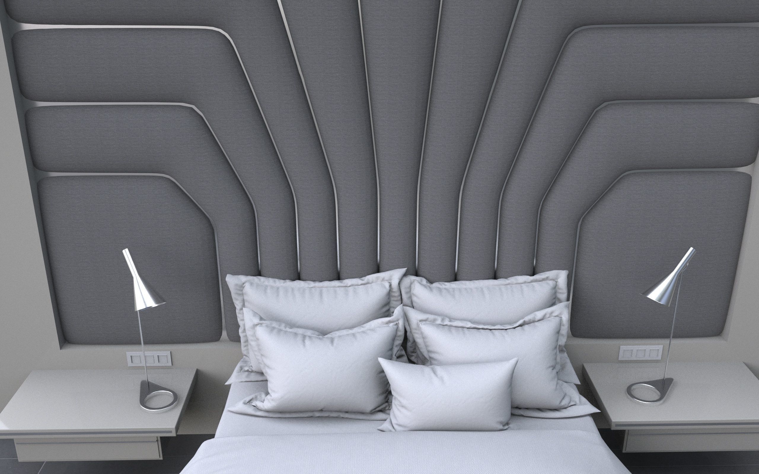 badroom 3d model modern bedroom 3D model_3