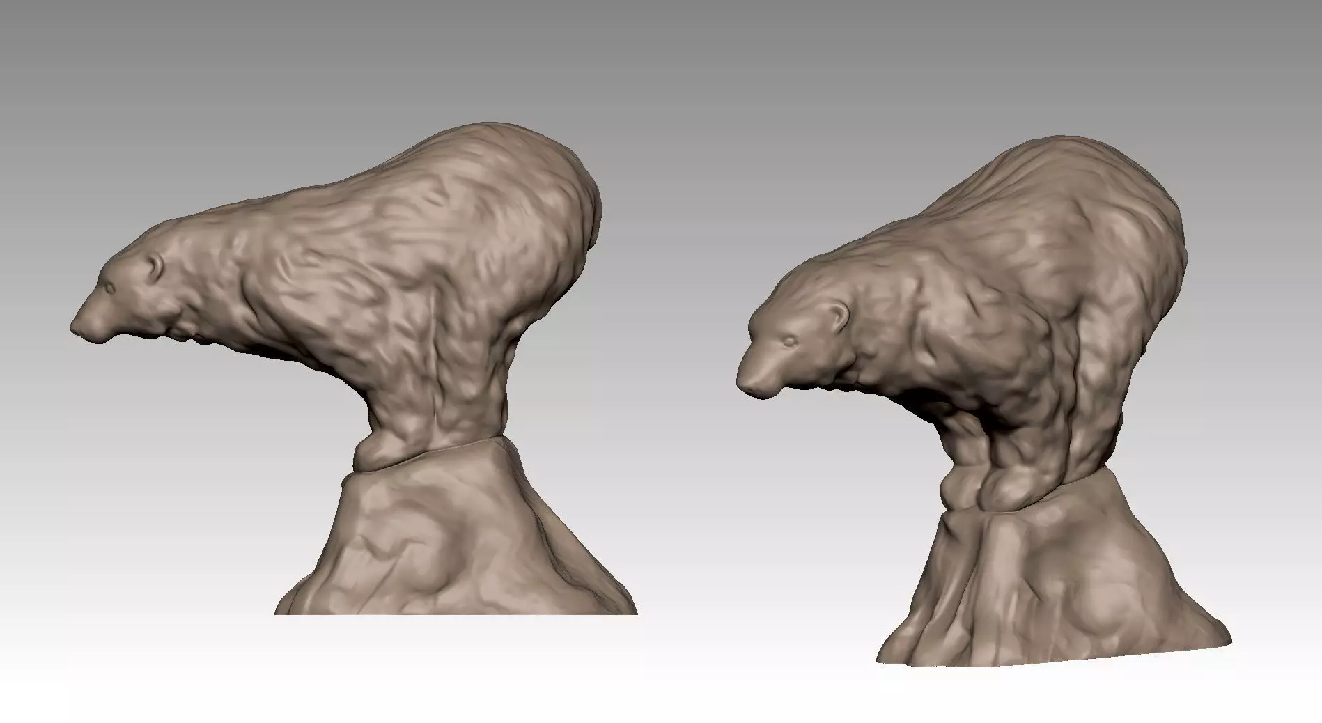 Polar Bear2 on an ice floe 3D print model 3D print model_0