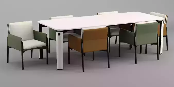 Turri Zenit chair and table 3D model