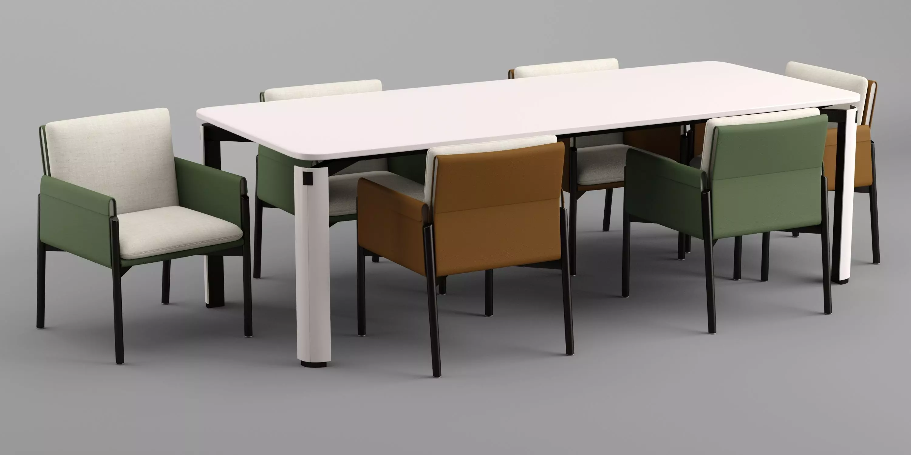 Turri Zenit chair and table 3D model_0