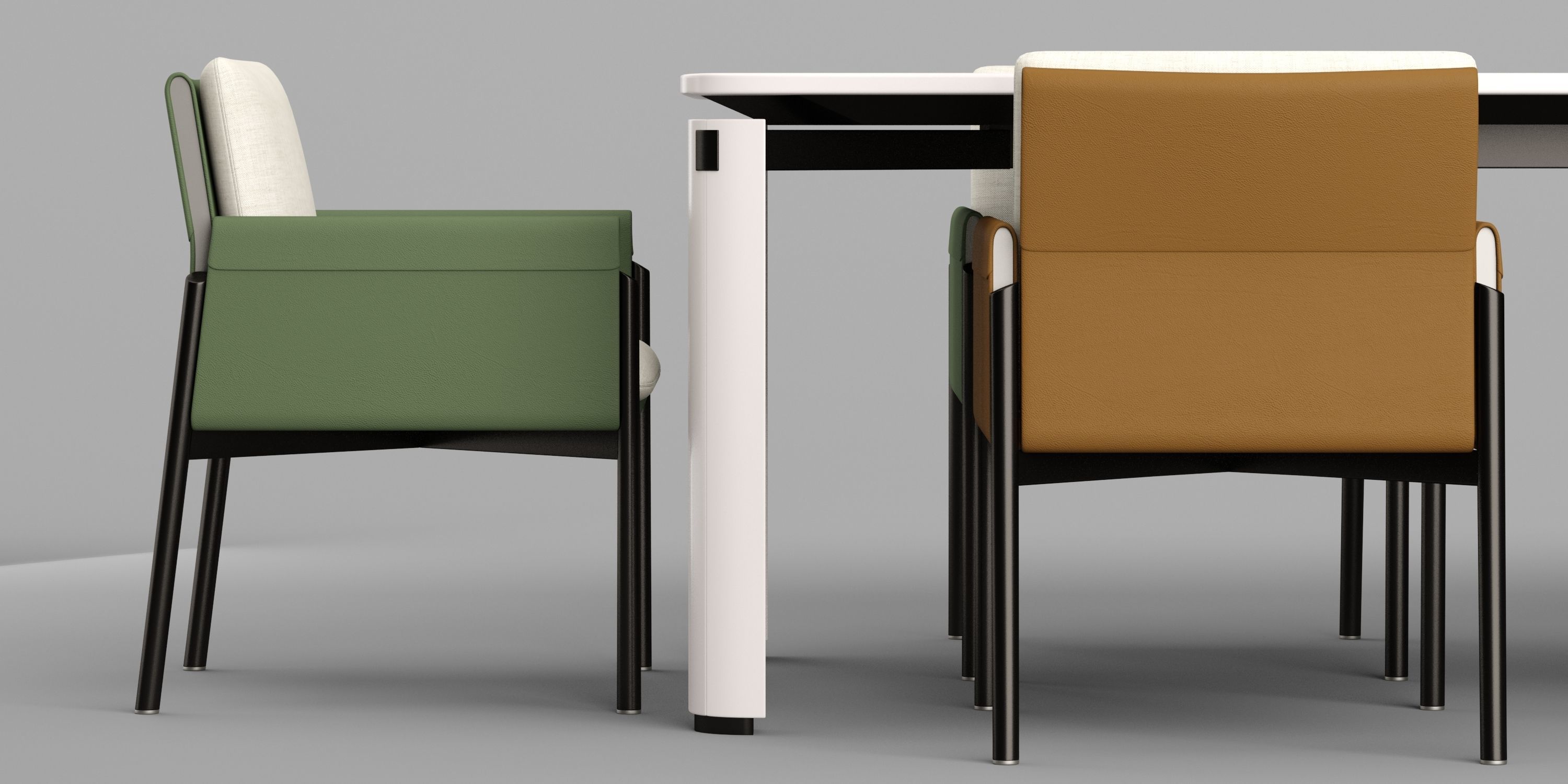 Turri Zenit chair and table 3D model_1