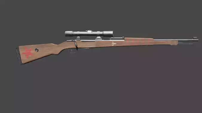 K98 Low-poly 3D model soldier with rifle Low-poly 3D model