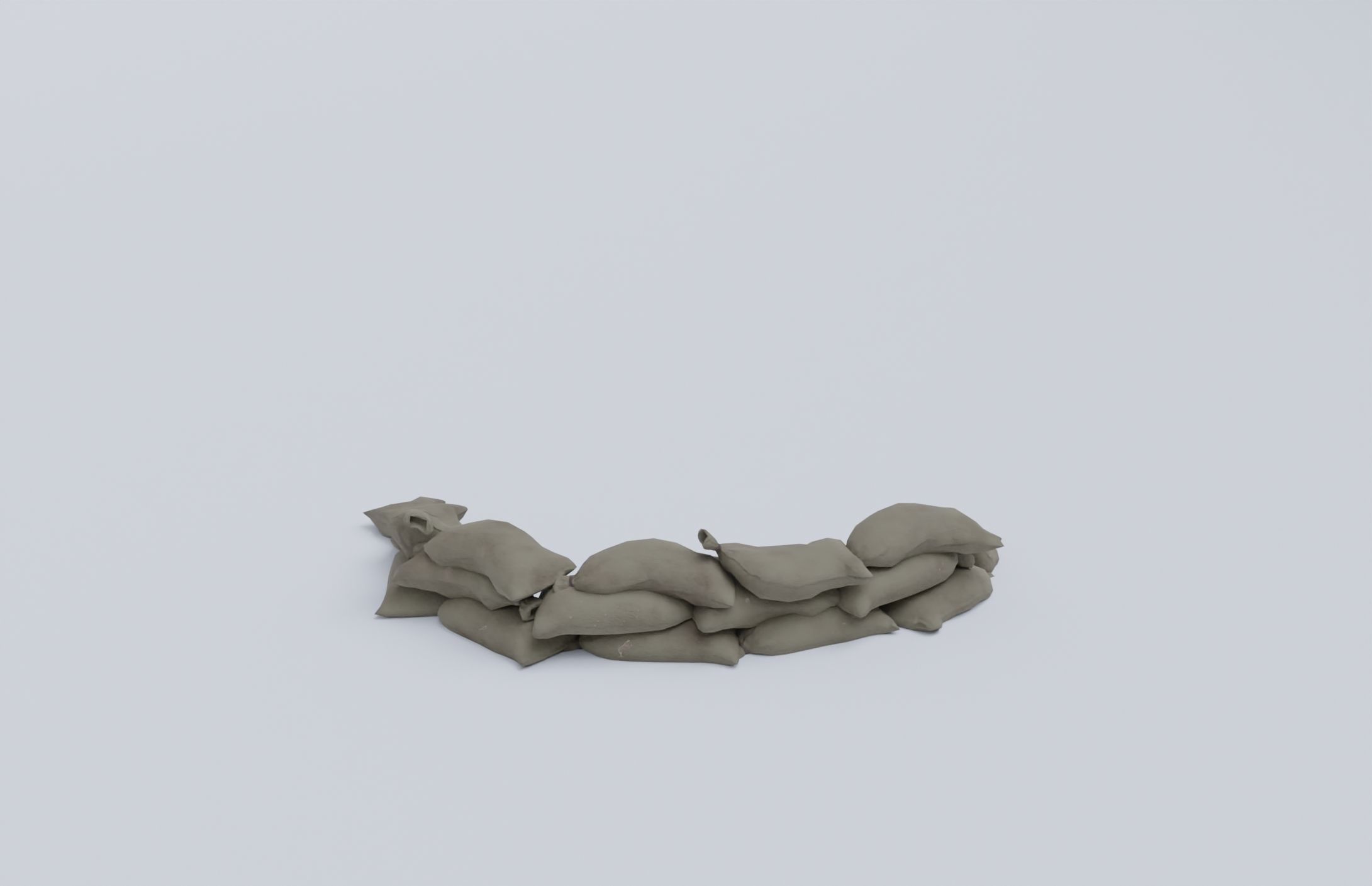 Sandbags set low poly PBR materials Low-poly 3D model_14