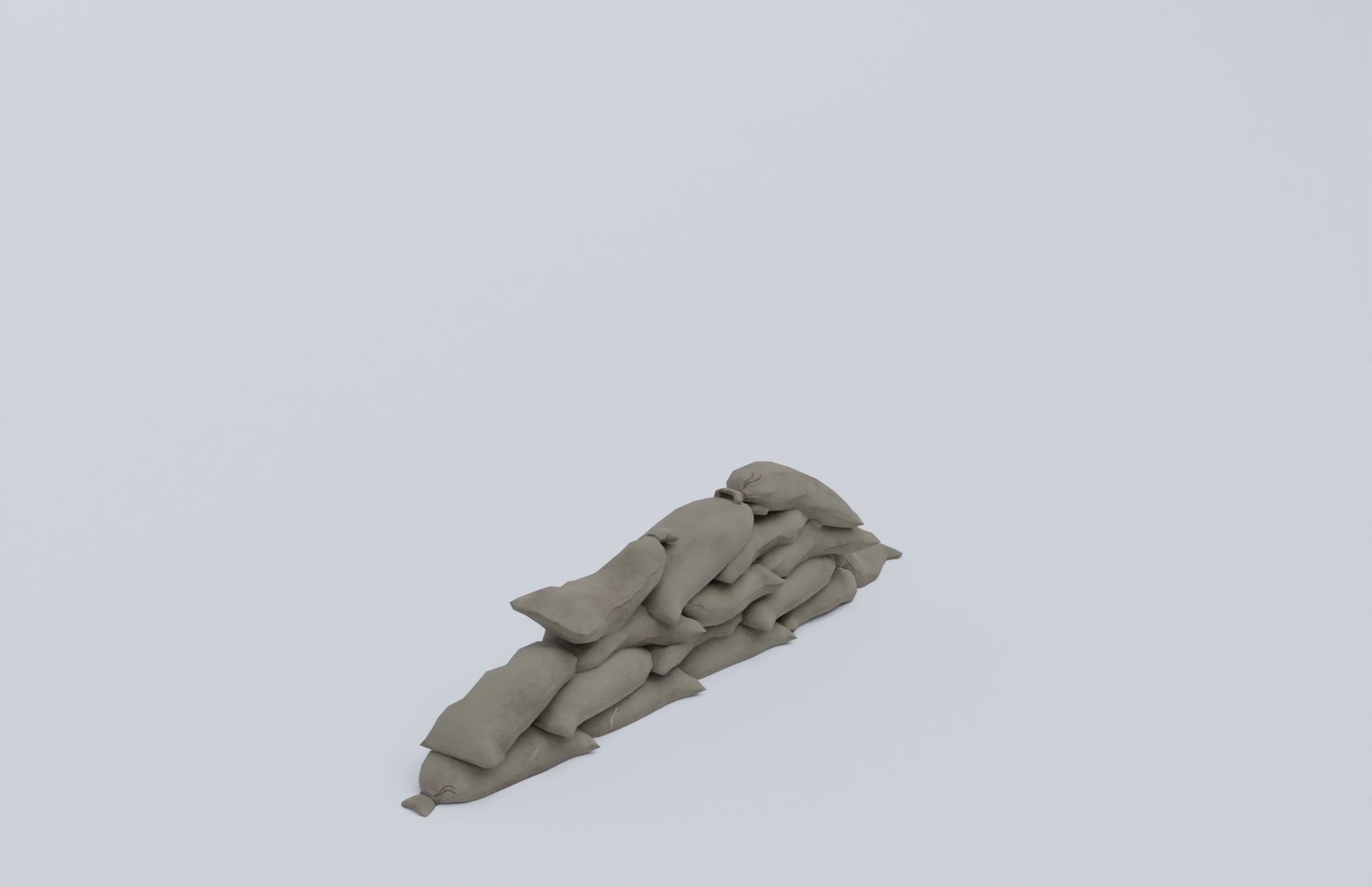 Sandbags set low poly PBR materials Low-poly 3D model_2