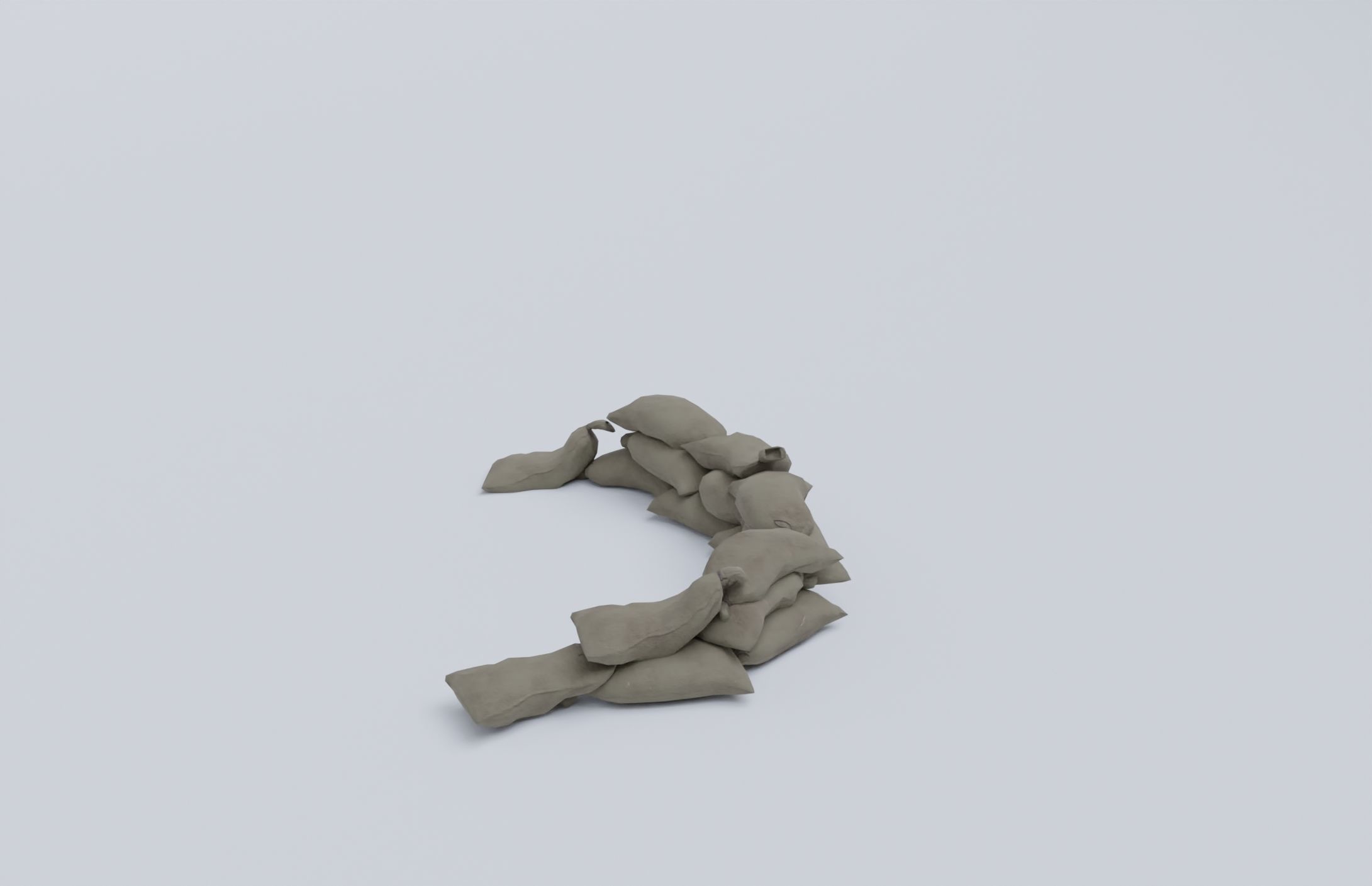 Sandbags set low poly PBR materials Low-poly 3D model_16