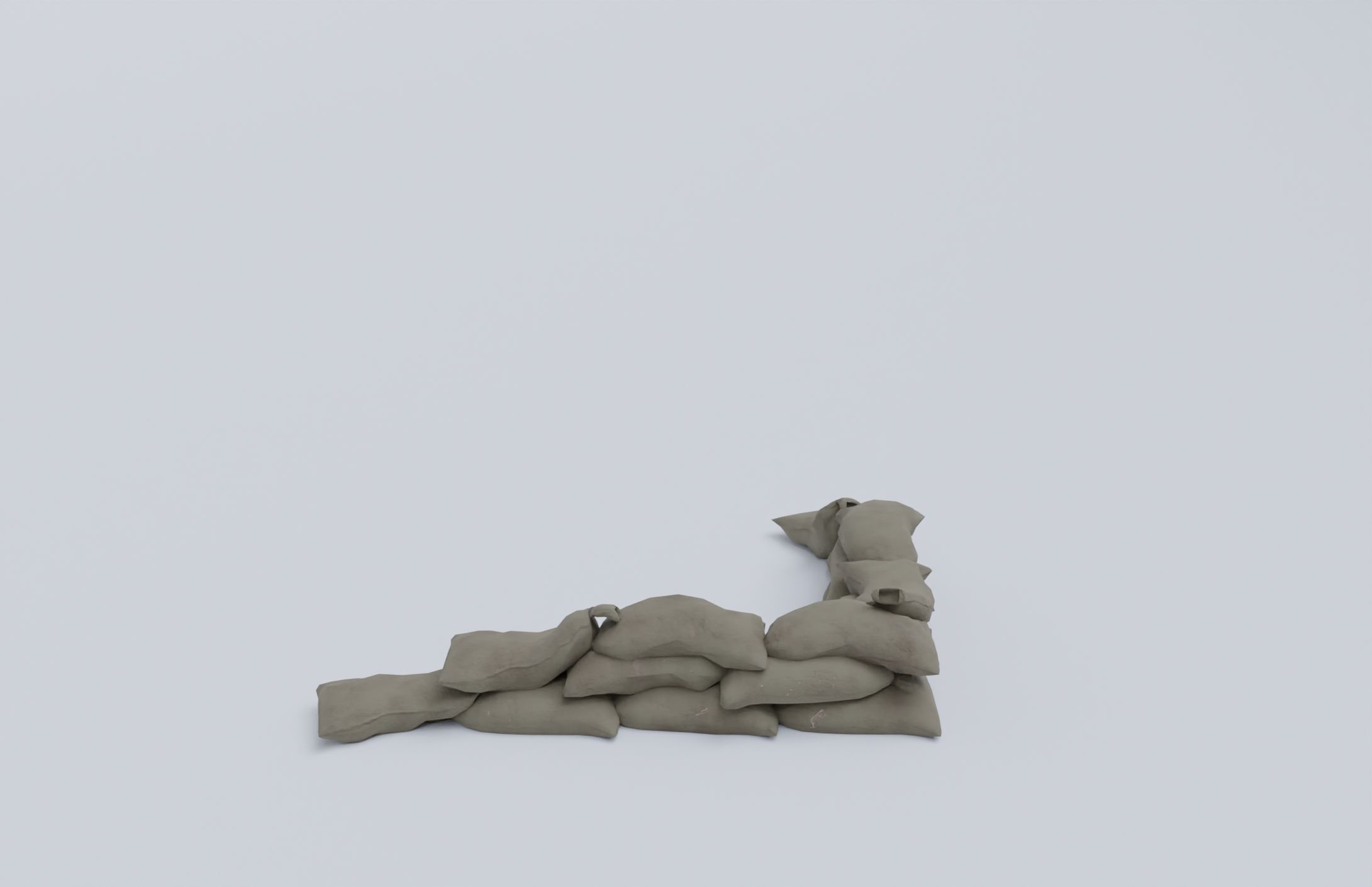Sandbags set low poly PBR materials Low-poly 3D model_7