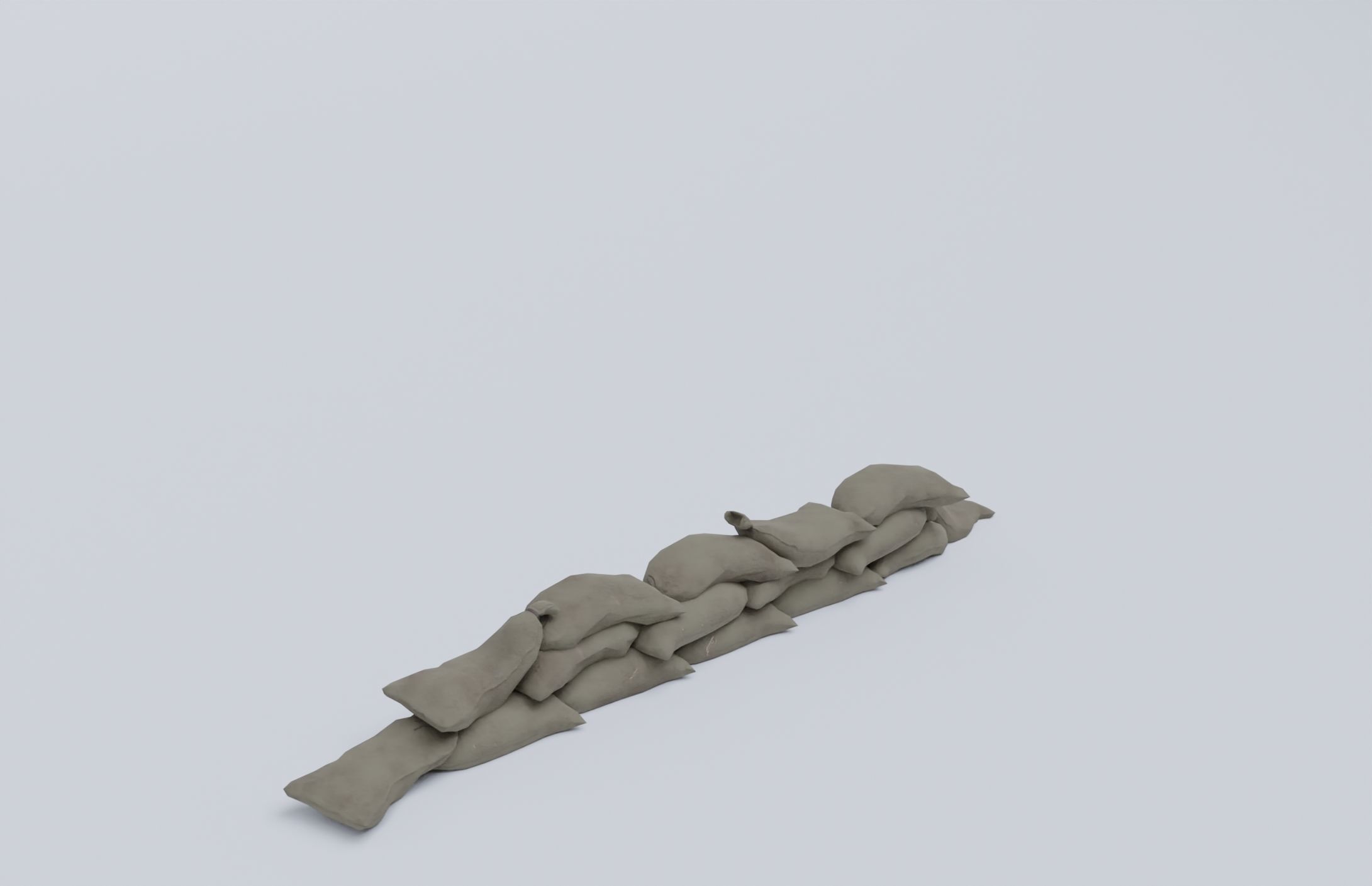 Sandbags set low poly PBR materials Low-poly 3D model_23