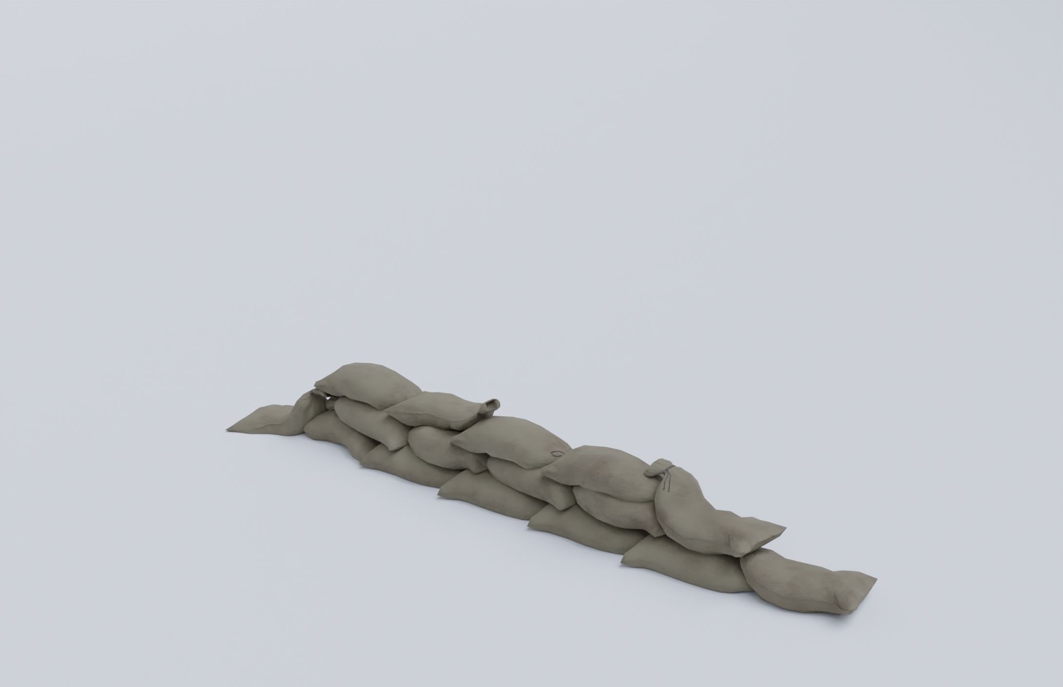 Sandbags set low poly PBR materials Low-poly 3D model_24