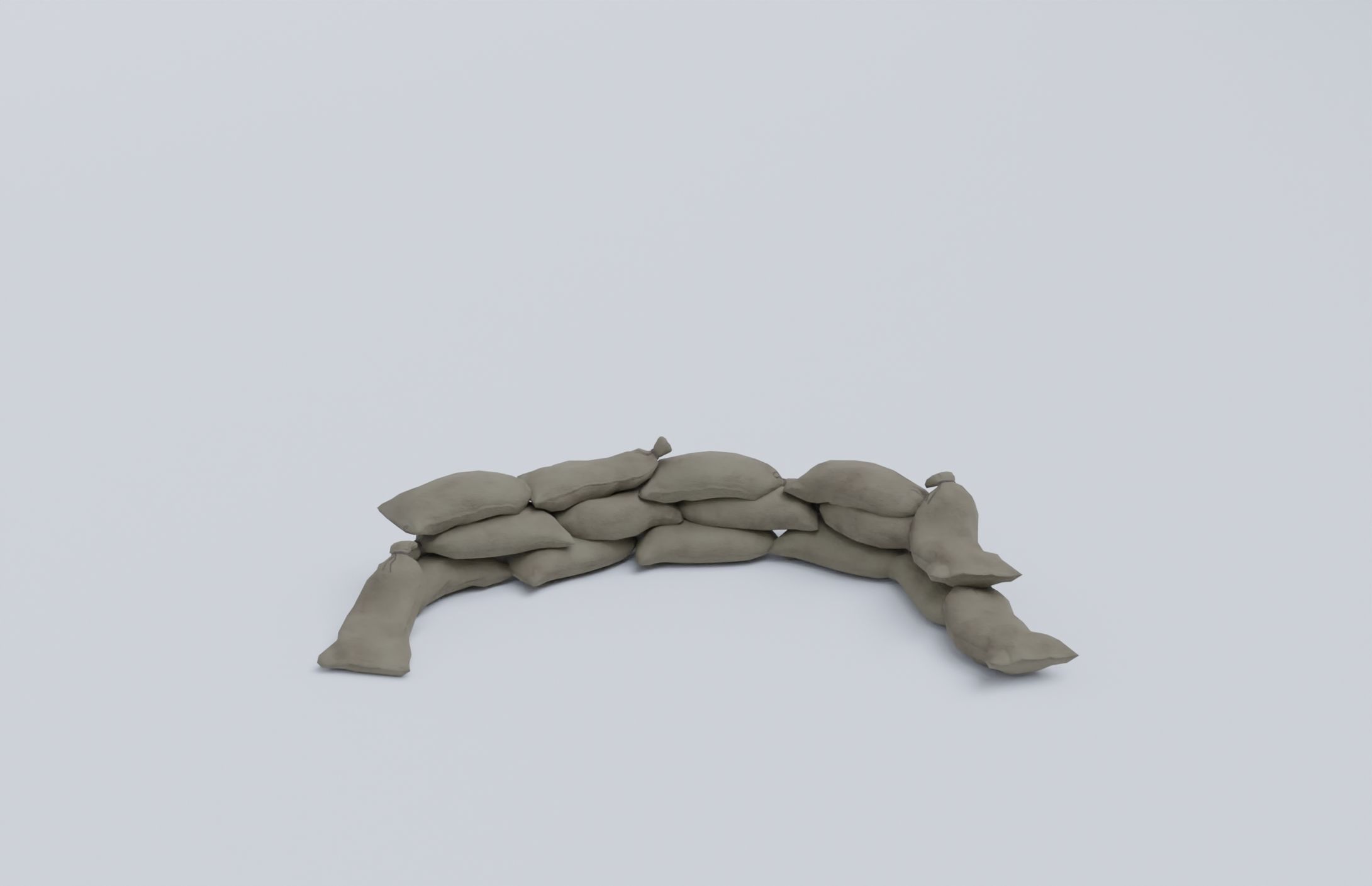Sandbags set low poly PBR materials Low-poly 3D model_18
