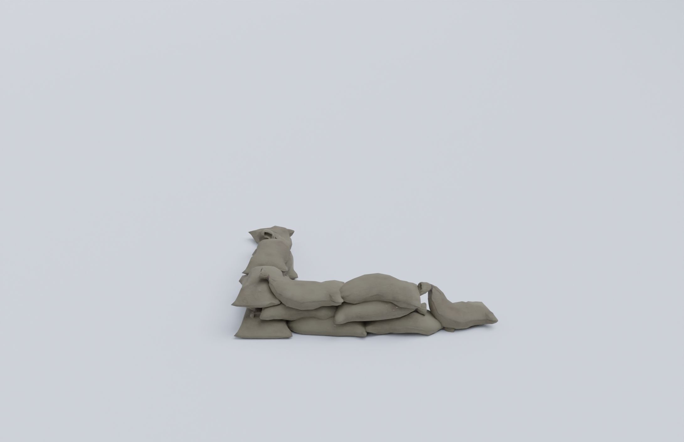 Sandbags set low poly PBR materials Low-poly 3D model_12