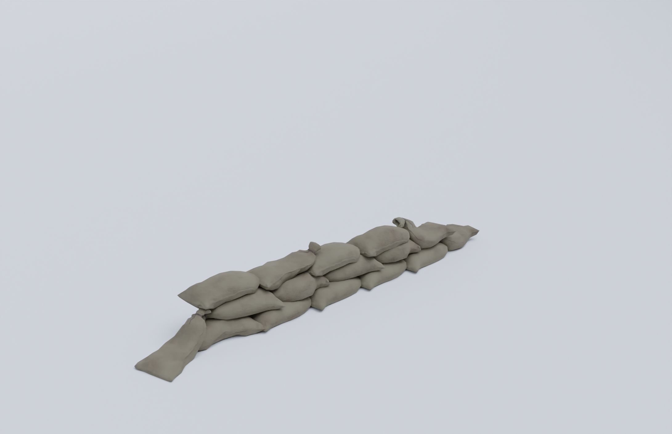 Sandbags set low poly PBR materials Low-poly 3D model_25