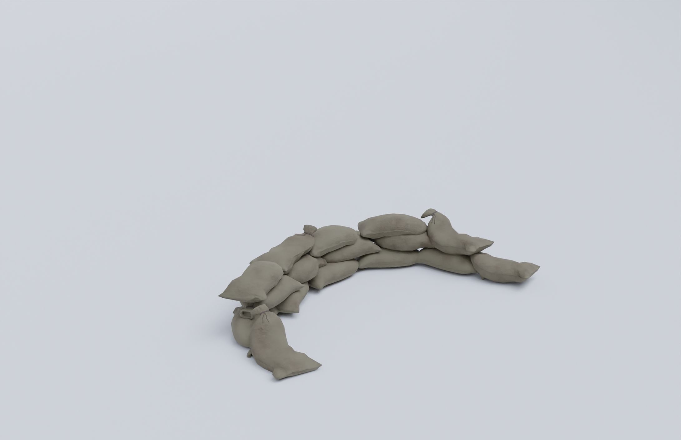 Sandbags set low poly PBR materials Low-poly 3D model_19