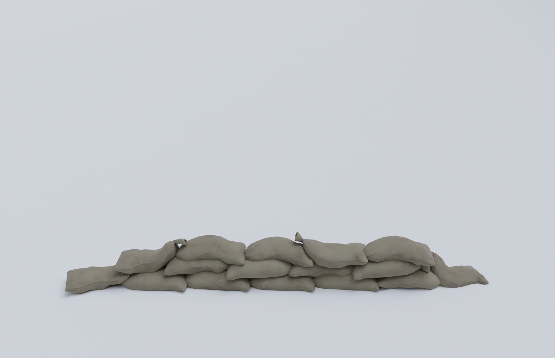 Sandbags set low poly PBR materials Low-poly 3D model_22