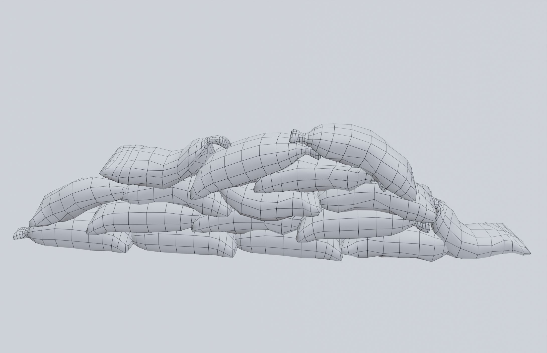 Sandbags set low poly PBR materials Low-poly 3D model_27