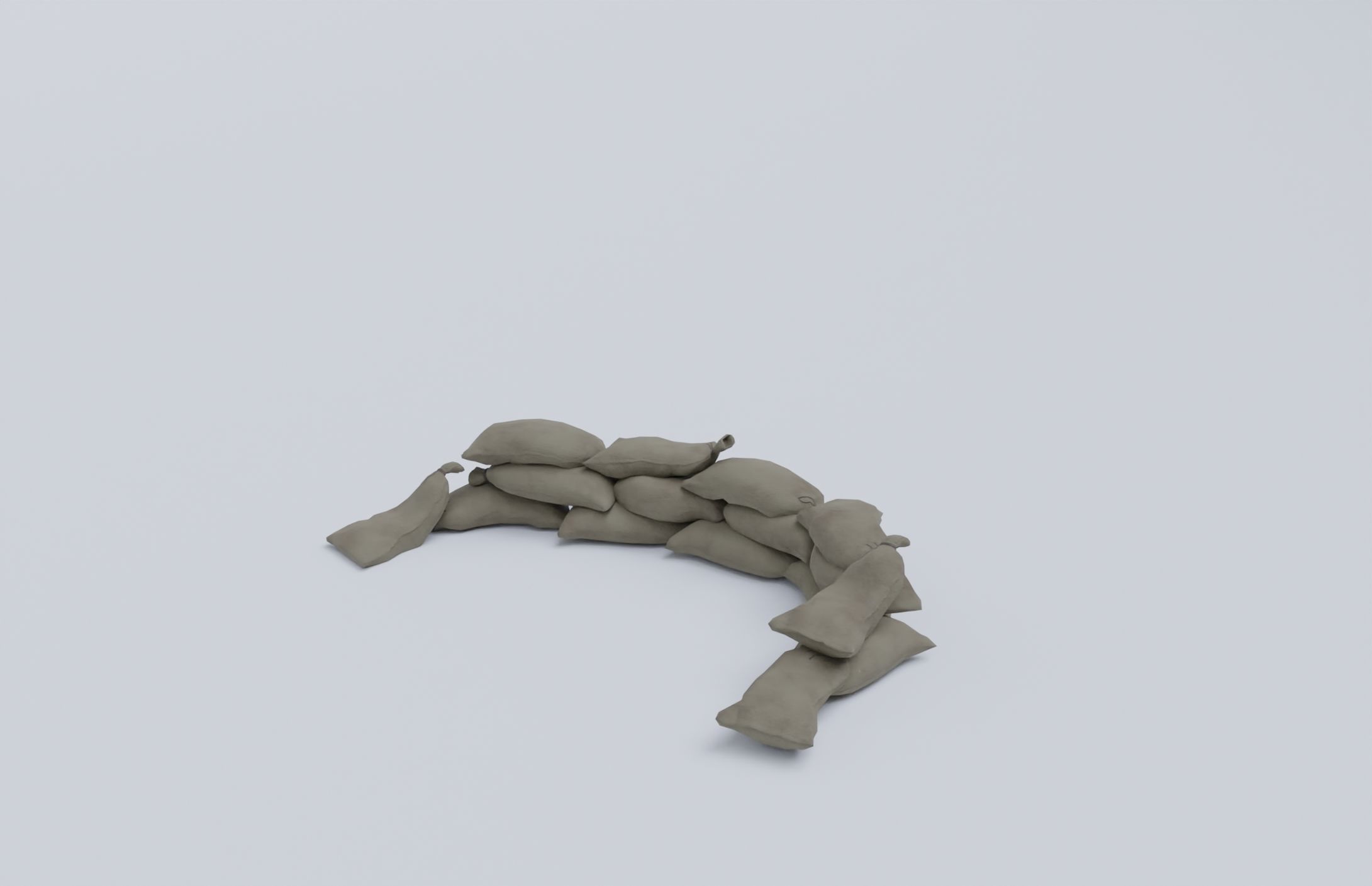 Sandbags set low poly PBR materials Low-poly 3D model_17