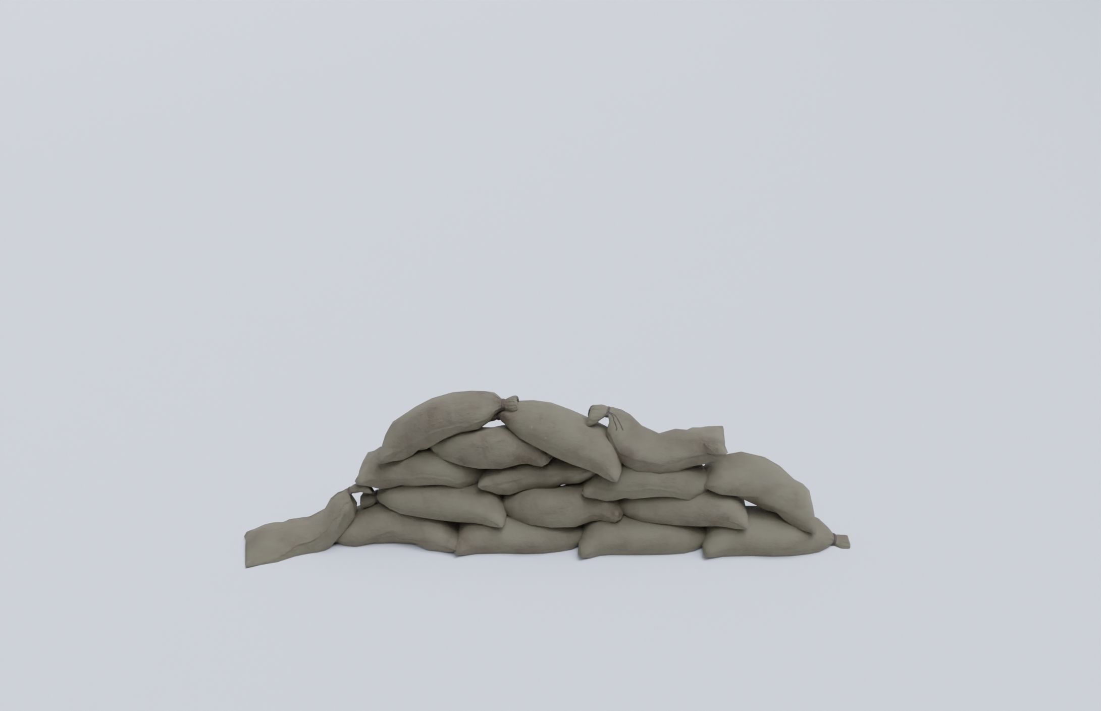 Sandbags set low poly PBR materials Low-poly 3D model_4