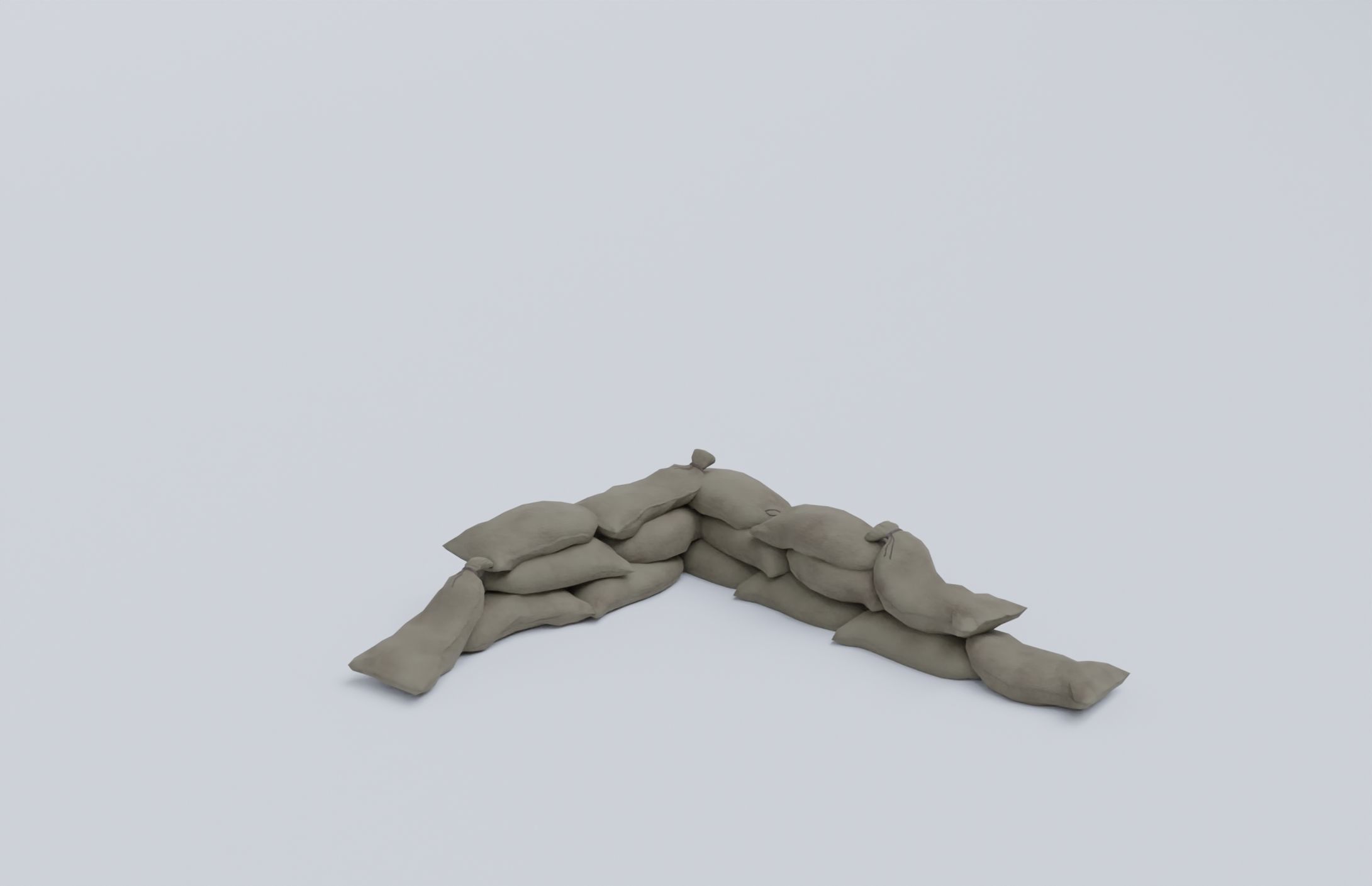 Sandbags set low poly PBR materials Low-poly 3D model_10