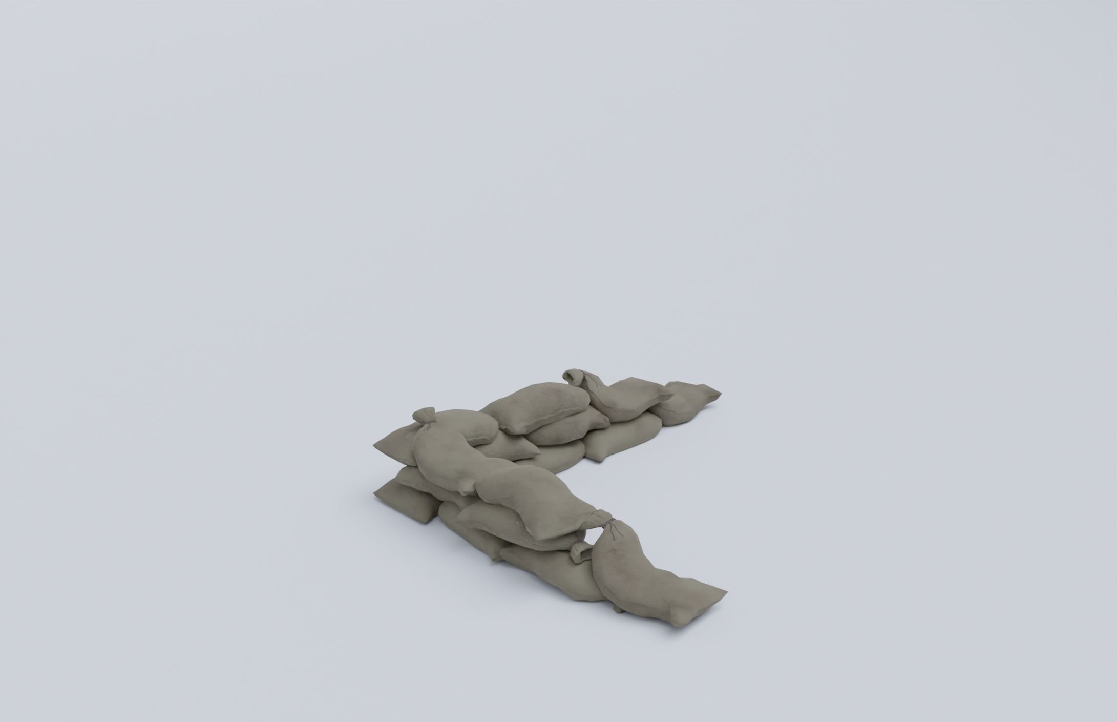 Sandbags set low poly PBR materials Low-poly 3D model_11