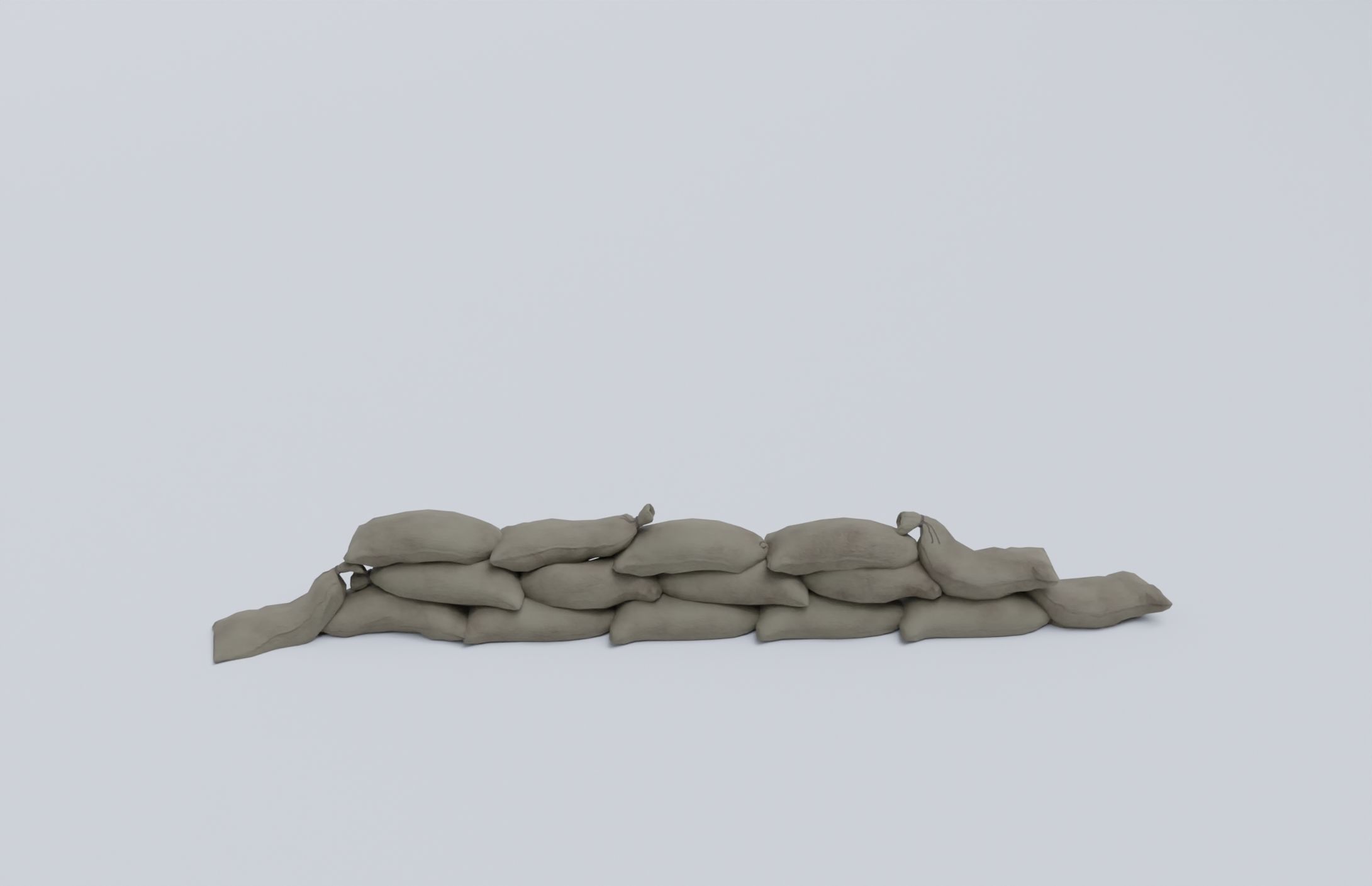 Sandbags set low poly PBR materials Low-poly 3D model_26