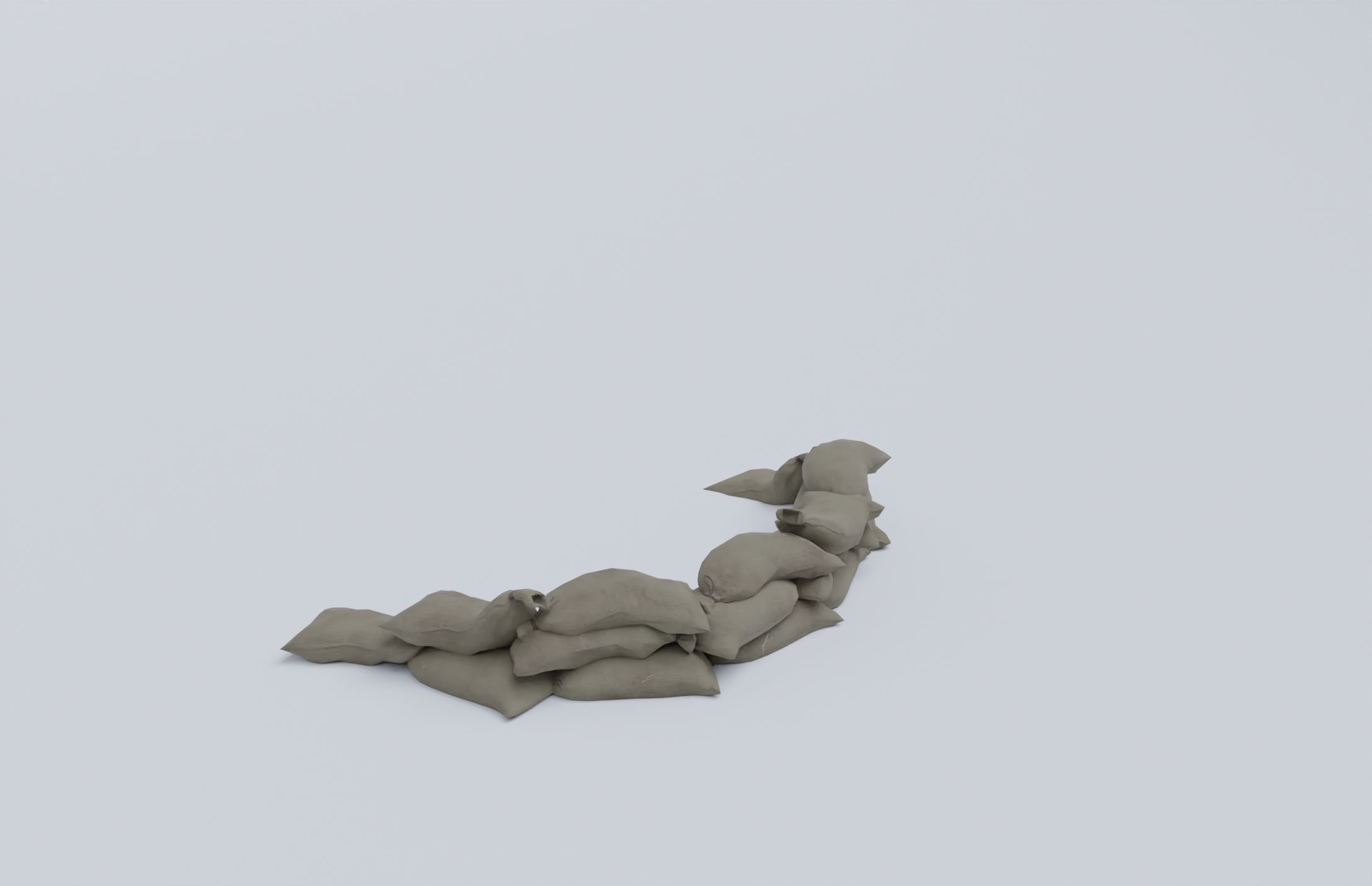 Sandbags set low poly PBR materials Low-poly 3D model_15