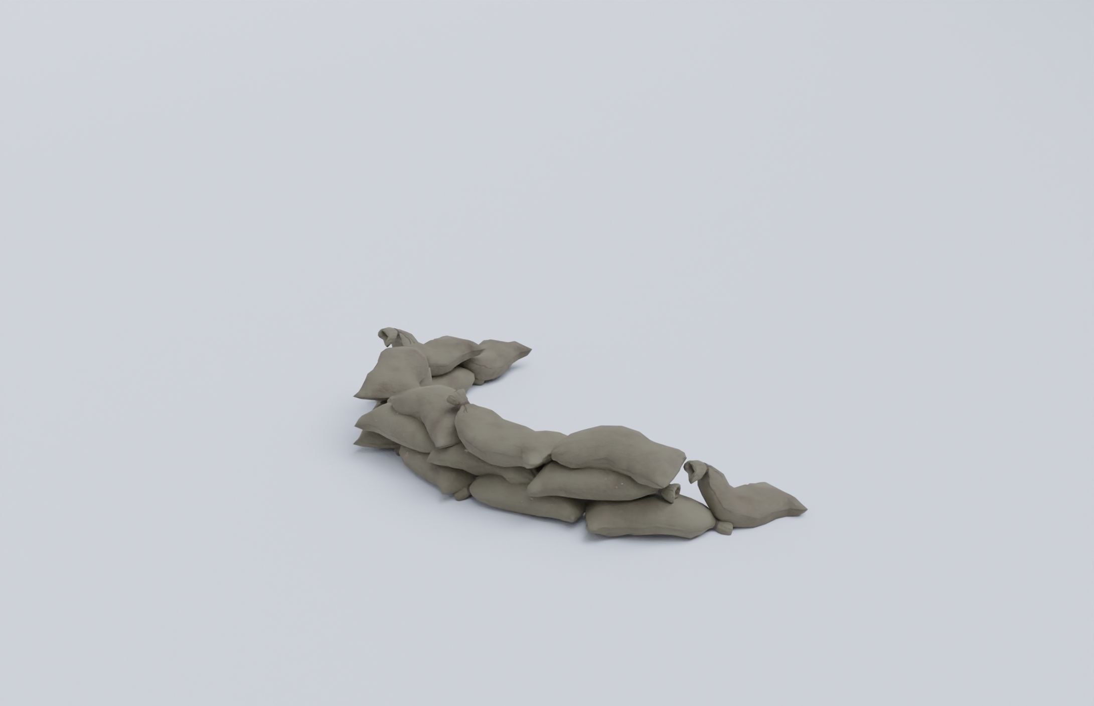 Sandbags set low poly PBR materials Low-poly 3D model_21