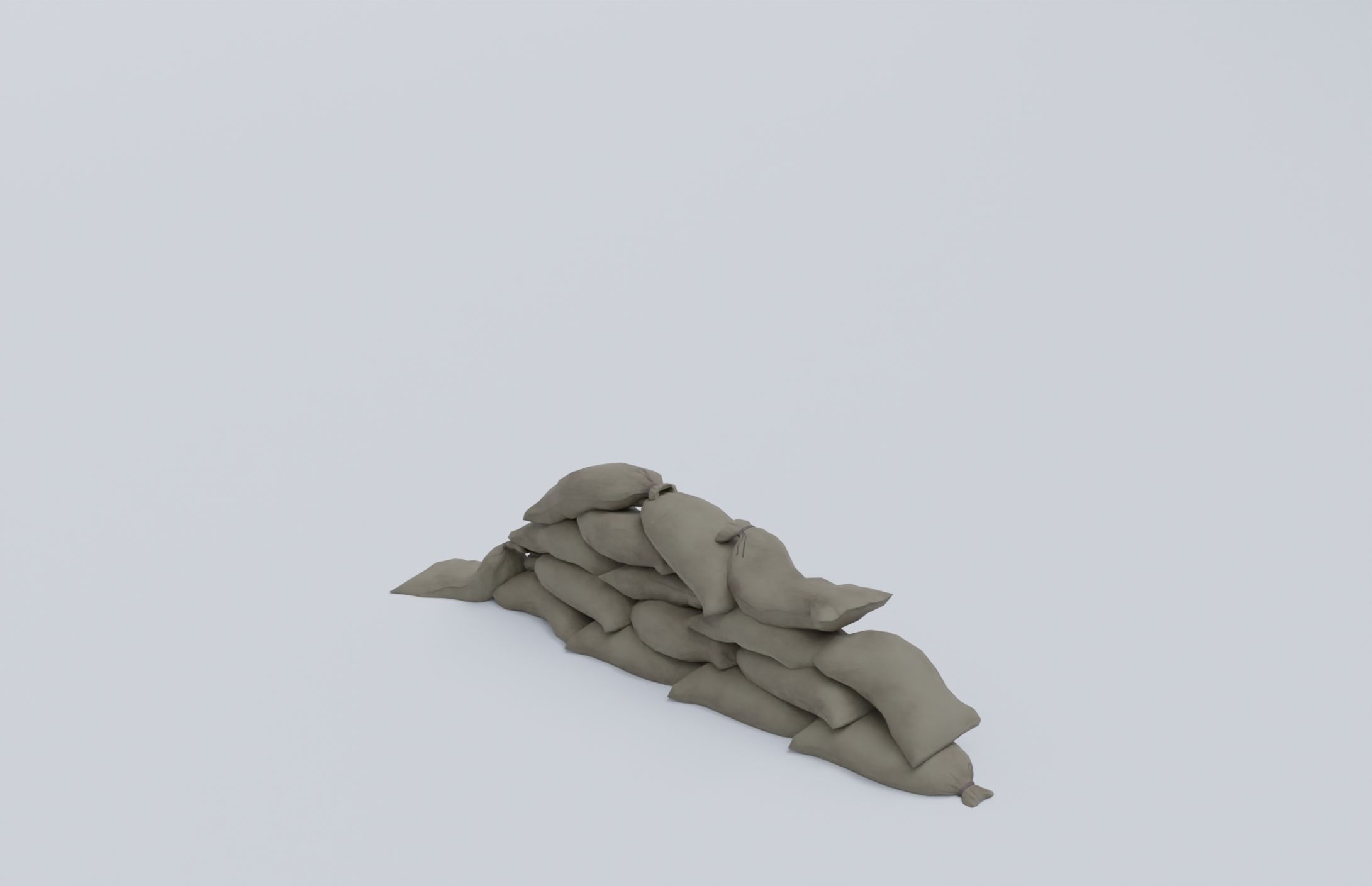Sandbags set low poly PBR materials Low-poly 3D model_3