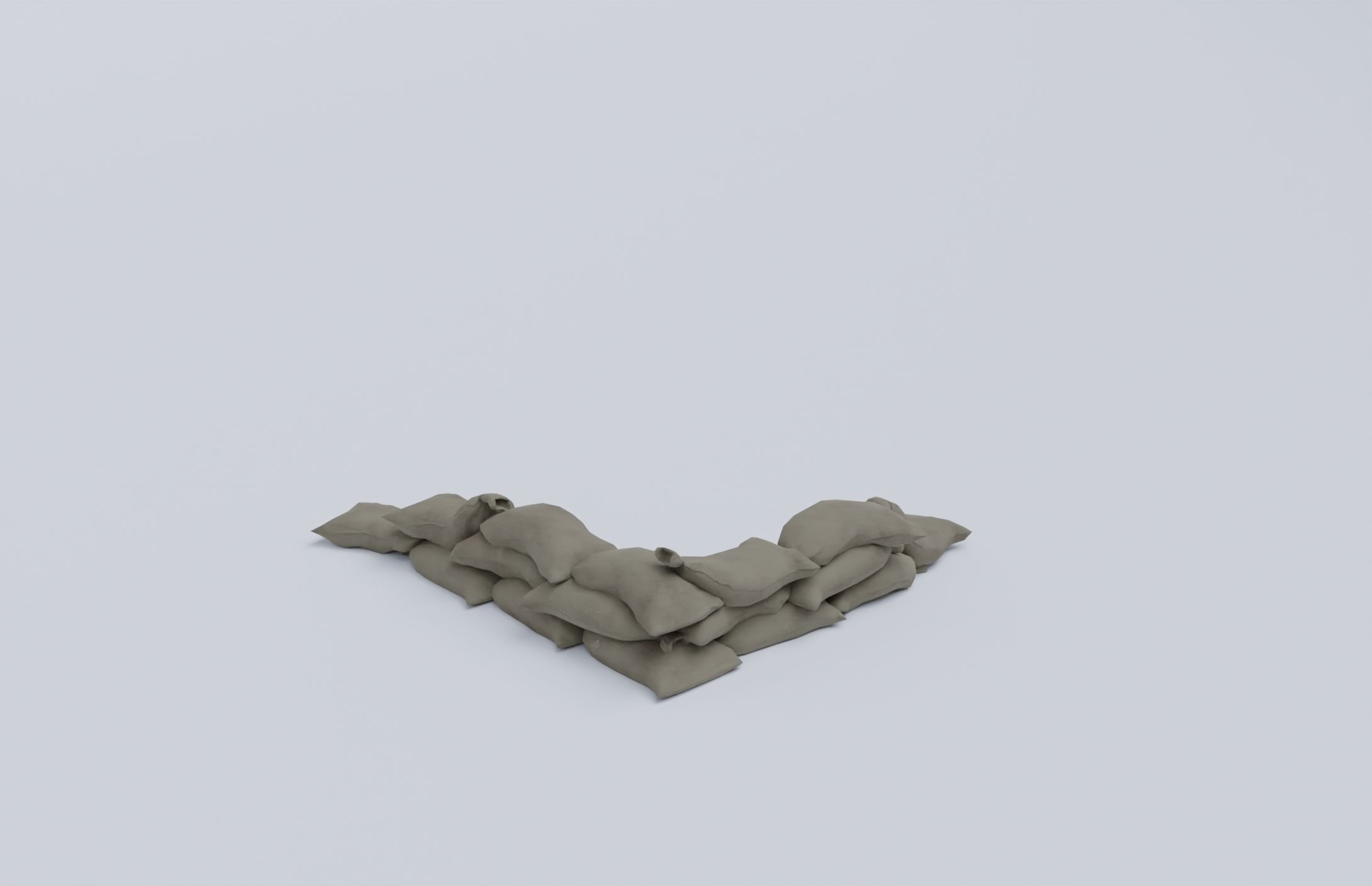Sandbags set low poly PBR materials Low-poly 3D model_13