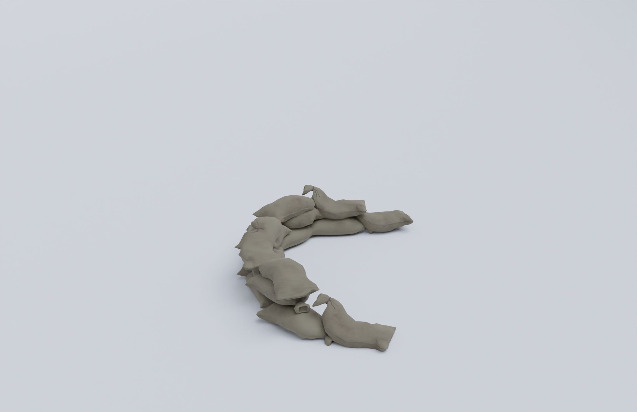 Sandbags set low poly PBR materials Low-poly 3D model_20