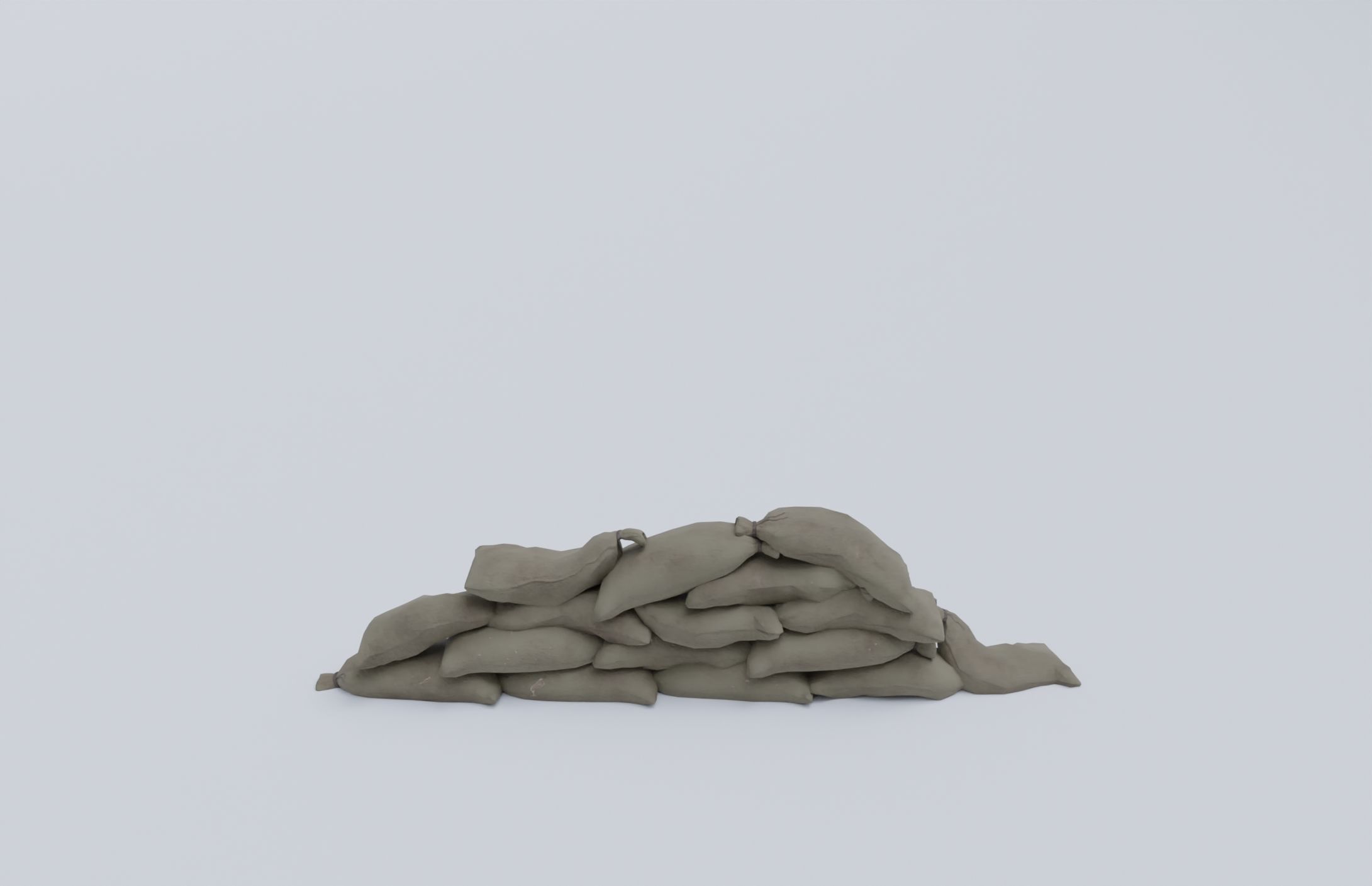 Sandbags set low poly PBR materials Low-poly 3D model_1