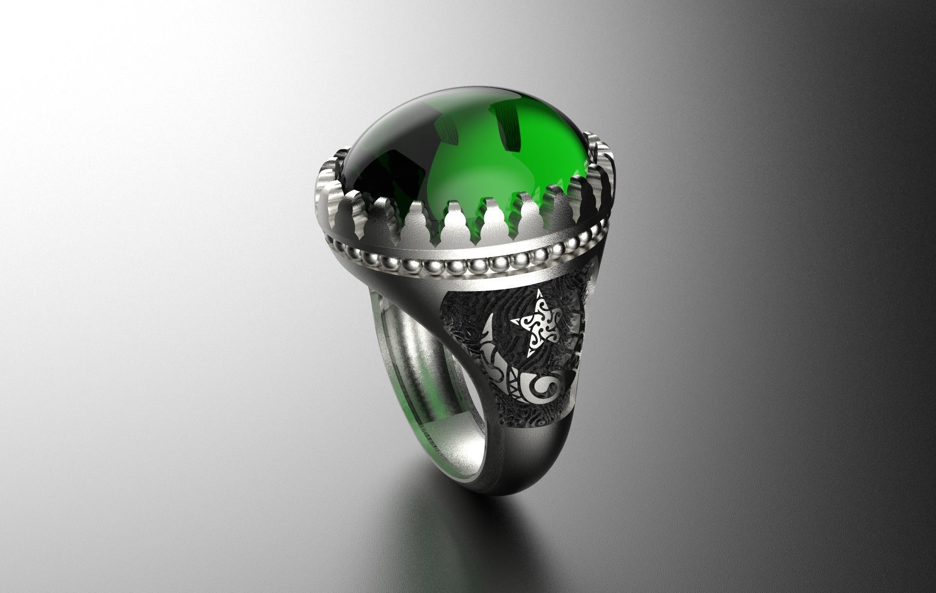 Hagia Sophia Men Ring - Authentic Rings - Muslim Ring  3D model_1
