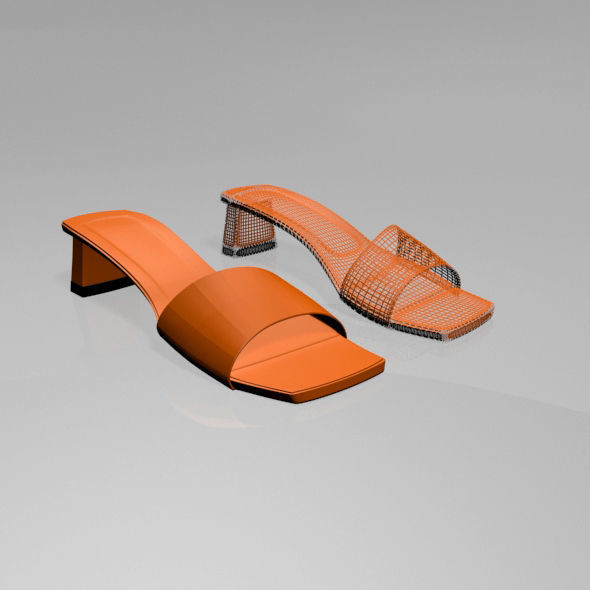 Square-Toe Block-Heel Sandals 01 3D model_3