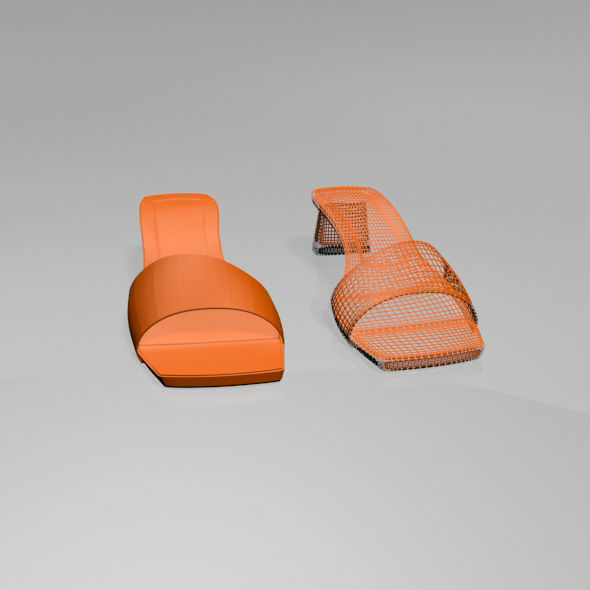 Square-Toe Block-Heel Sandals 01 3D model_2