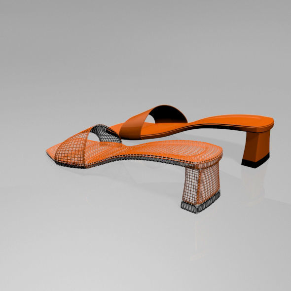 Square-Toe Block-Heel Sandals 01 3D model_9