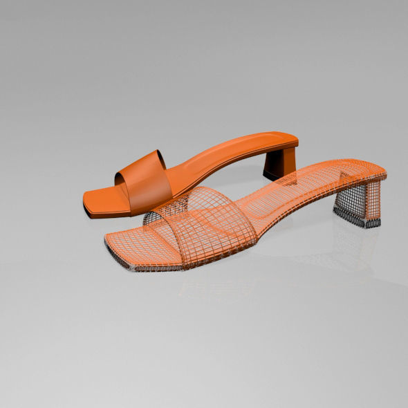 Square-Toe Block-Heel Sandals 01 3D model_11
