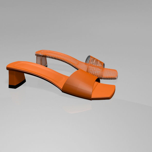 Square-Toe Block-Heel Sandals 01 3D model_4