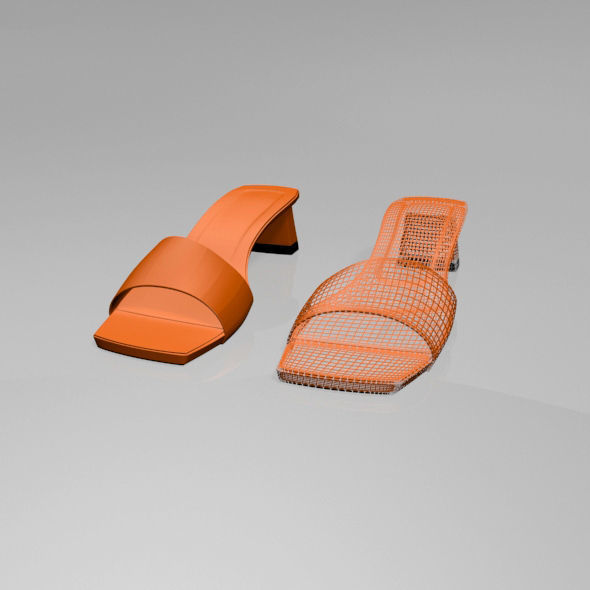 Square-Toe Block-Heel Sandals 01 3D model_1