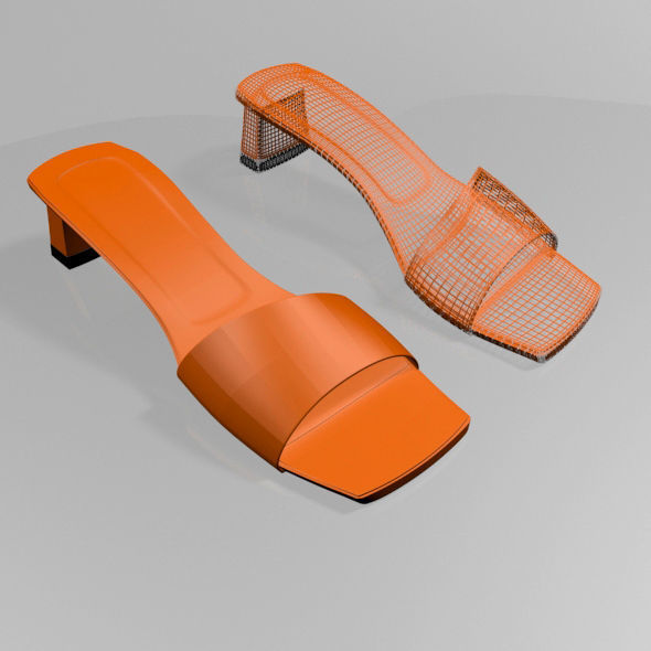 Square-Toe Block-Heel Sandals 01 3D model_20