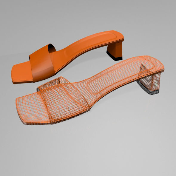 Square-Toe Block-Heel Sandals 01 3D model_14