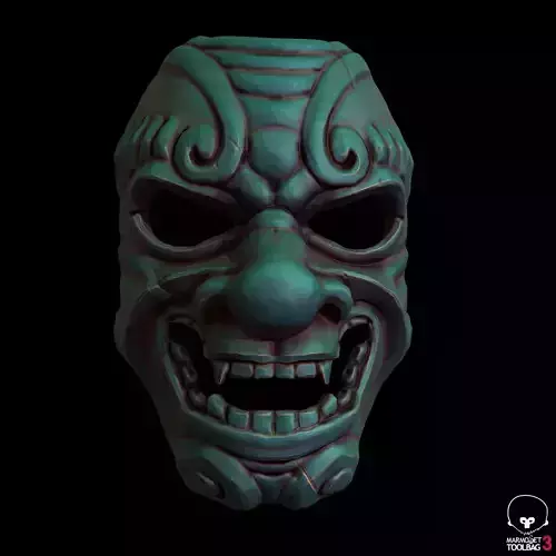 japanese stylized mask Pbr textured