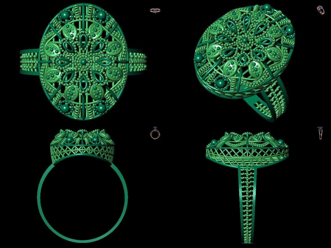 Ring With Full Worked 22 3D print model_5