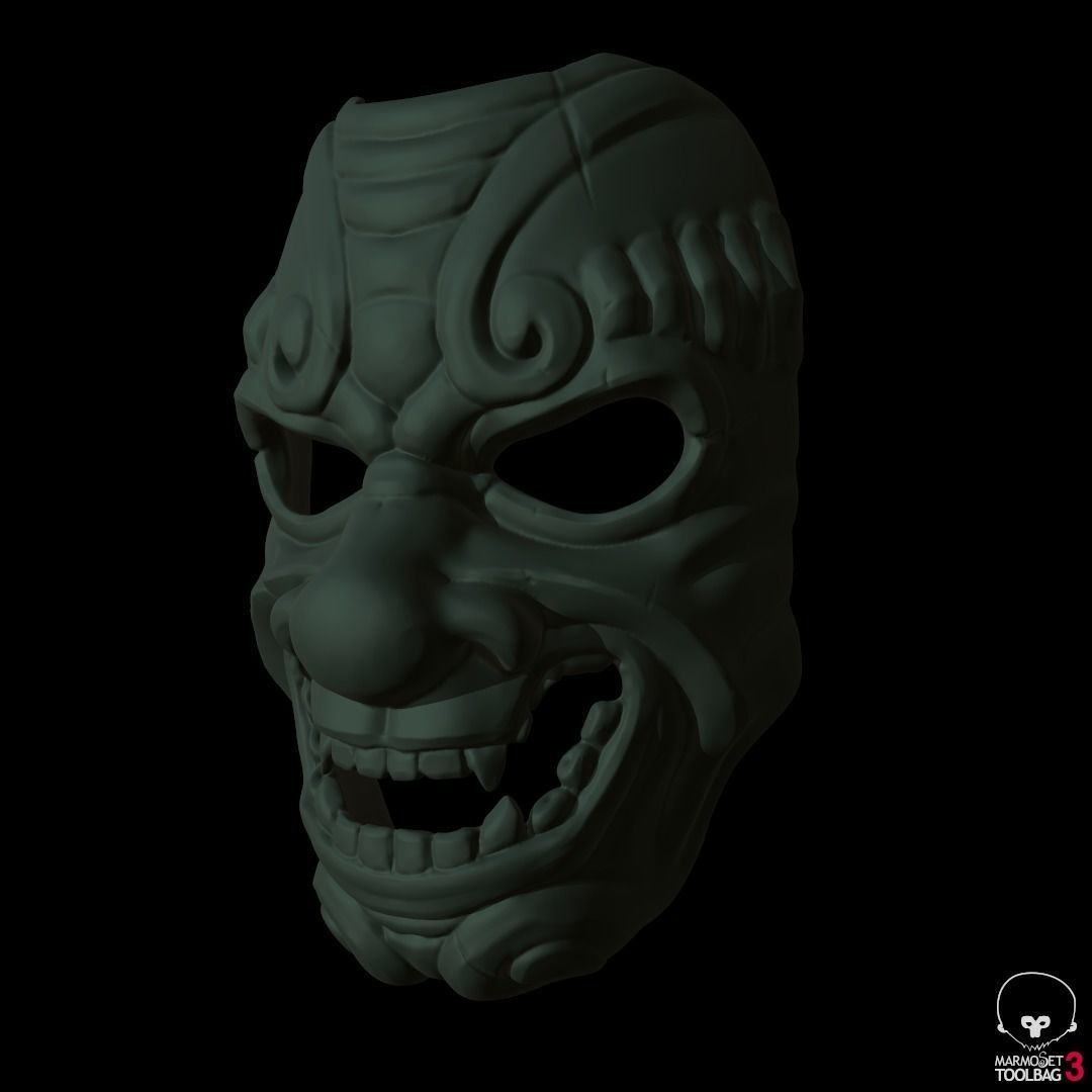 japanese stylized mask 3d printable  3D print model_2