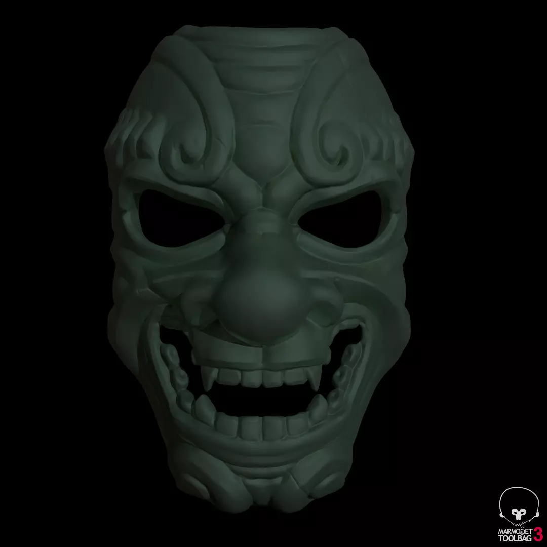 japanese stylized mask 3d printable  3D print model_0