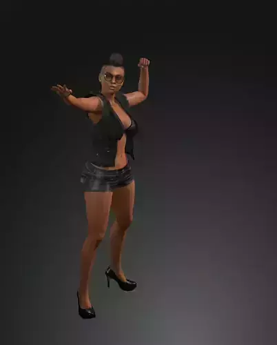 character woman shorts and glasses