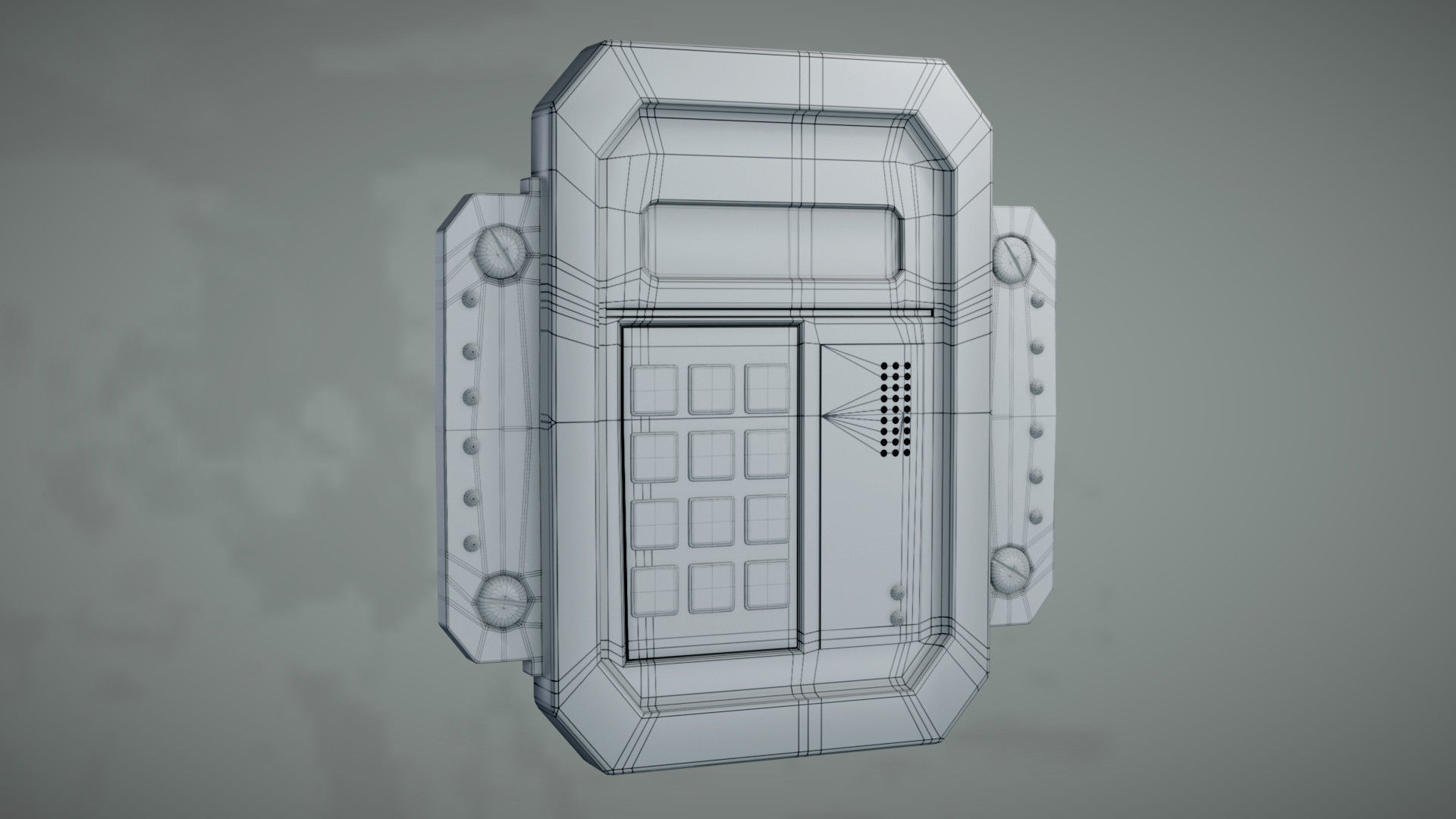 Sci-fi Security Keypad Low-poly 3D model_5
