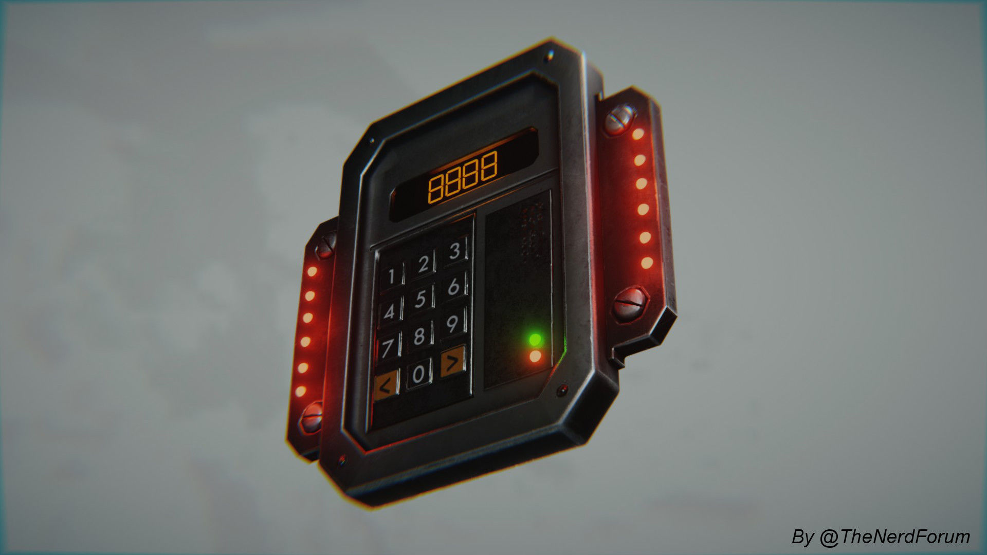 Sci-fi Security Keypad Low-poly 3D model_4