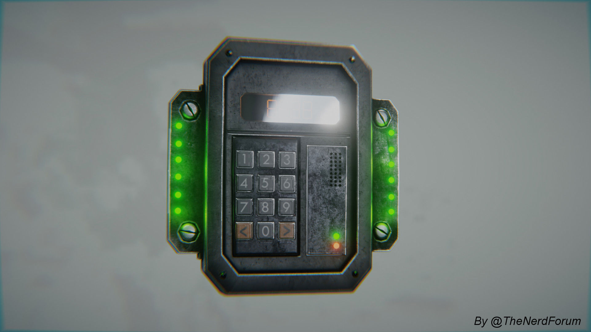 Sci-fi Security Keypad Low-poly 3D model_1